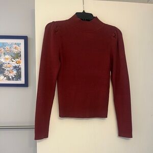 Lulus Burgundy Red Ribbed Turtleneck Sweater Sz M NWT!